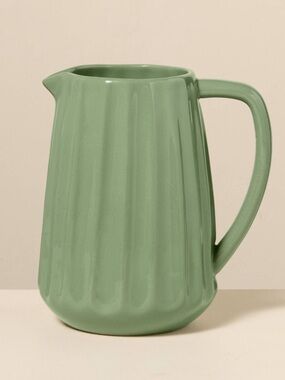 New! 65 fl oz Stoneware Beverage Pitcher Green - Hearth & Hand™ with Magnolia
